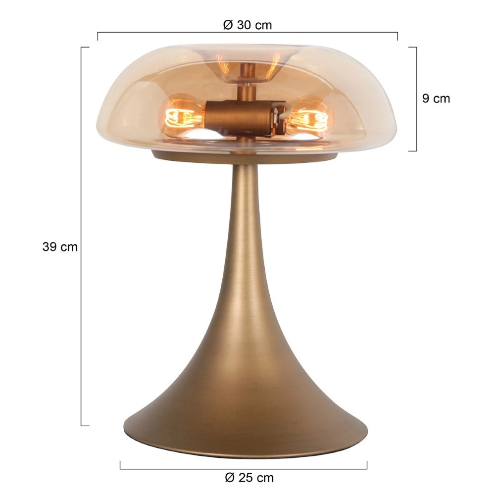 Table lamp Ancilla bronze with amber glass