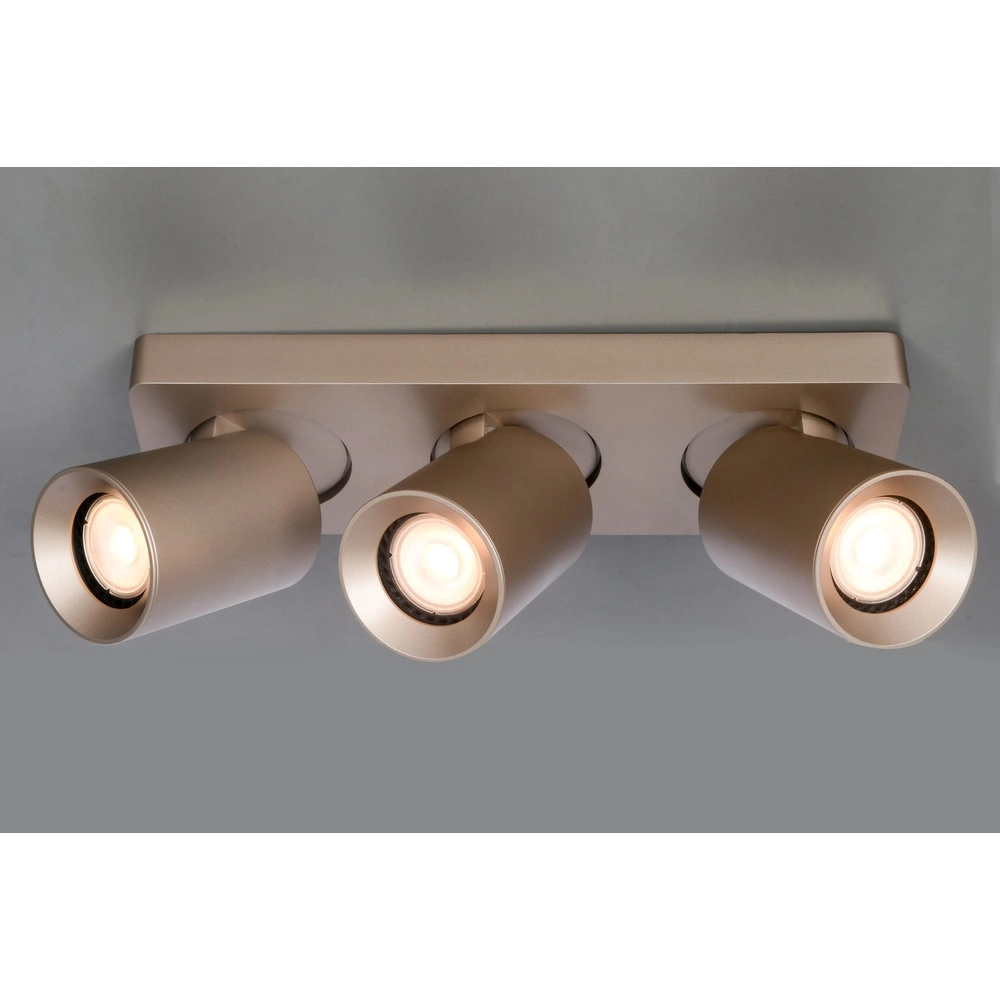 3-light surface-mounted spotlight Megano champagne