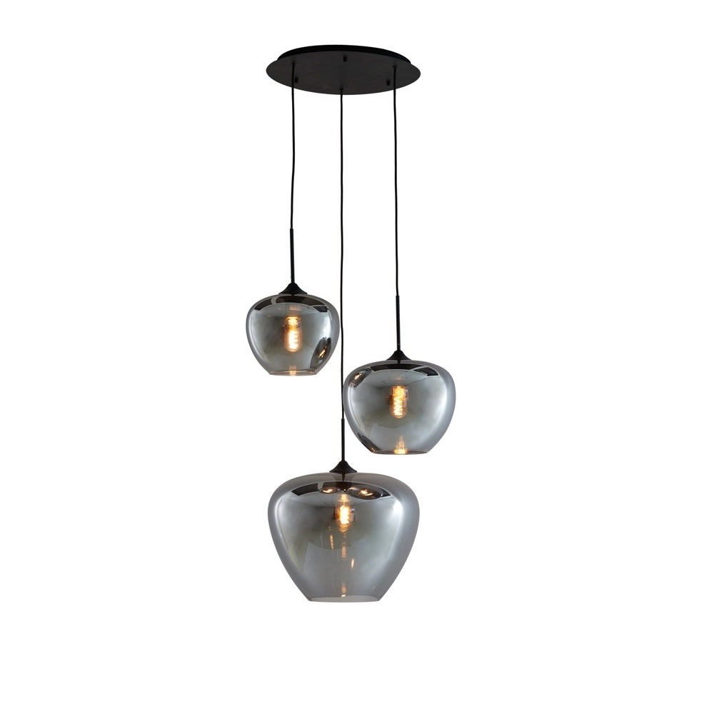 Pendant lamp Mayson 3-light smoke Light & Living 8717807639020