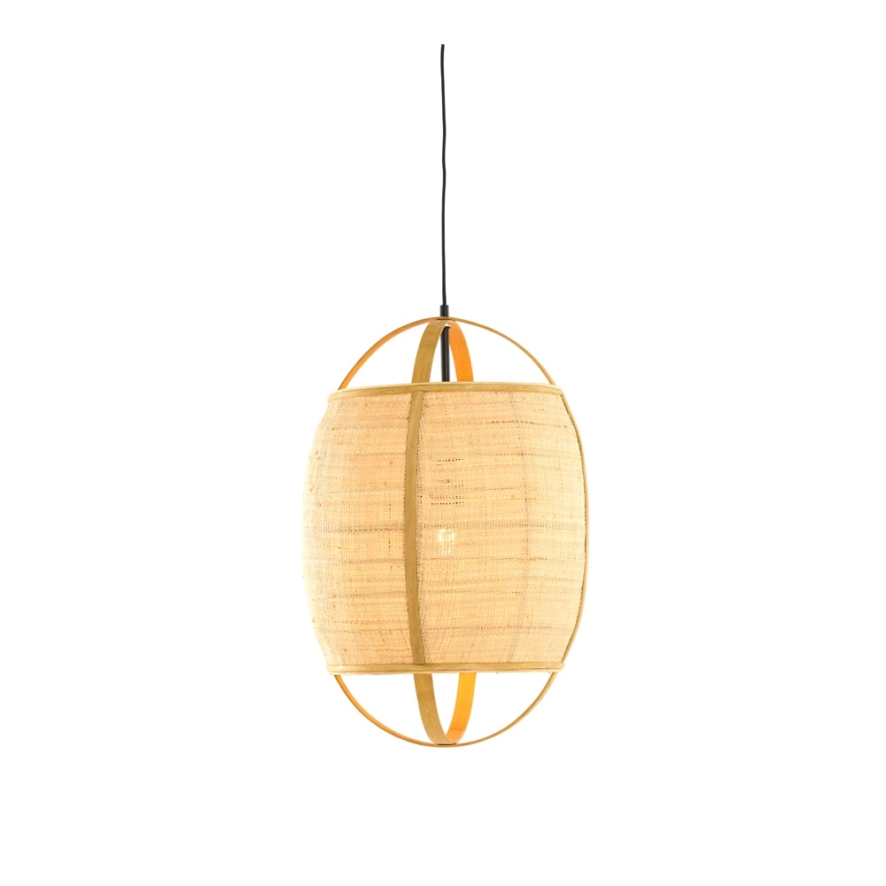 Country Pendant Lamp Bozona light brown Ø 38,5cm Light & Living 8717807843960