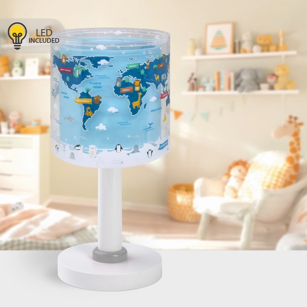 Children's room table lamp Kids World blue Dalber 8420406406718