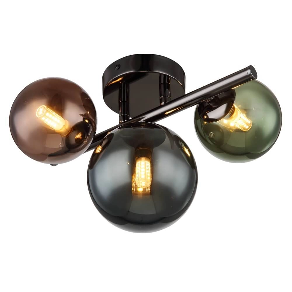 Black wall lamp Riha Colored glass 3-lights
