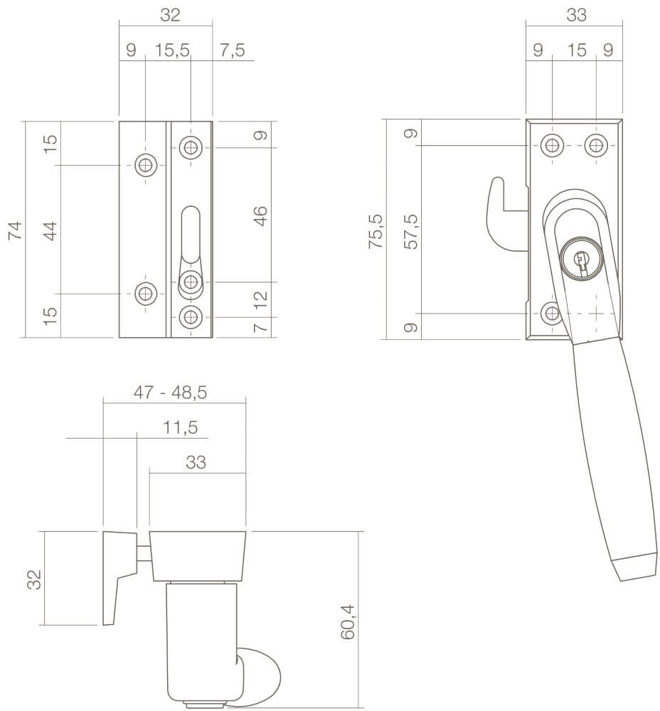 Window closure Ton 400 lockable left Intersteel 8714186130889