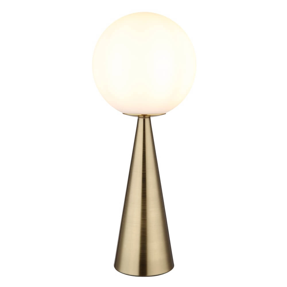 Table lamp Pinpal with white convex glass