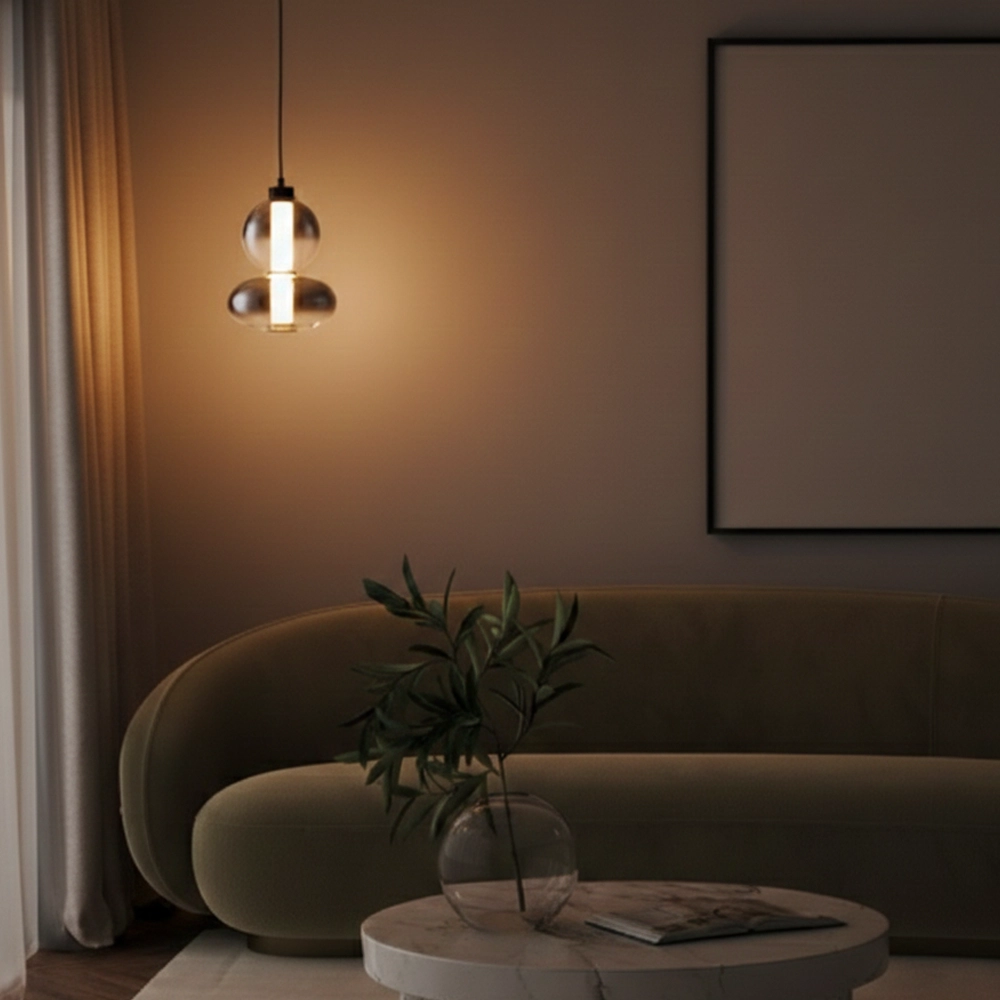 Pendant lamp Bally smoke glass 27.5cm