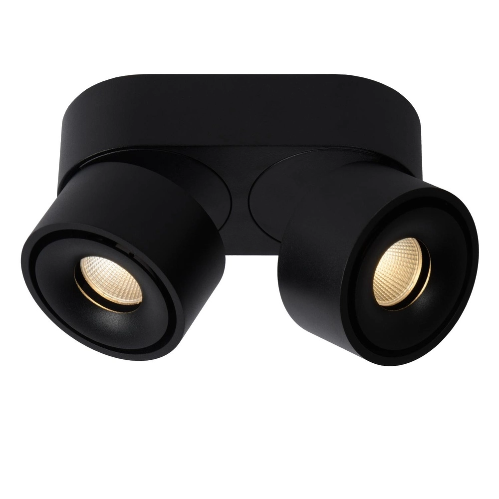 Ceiling spotlight Yumiko Double Black Lucide 5411212351678