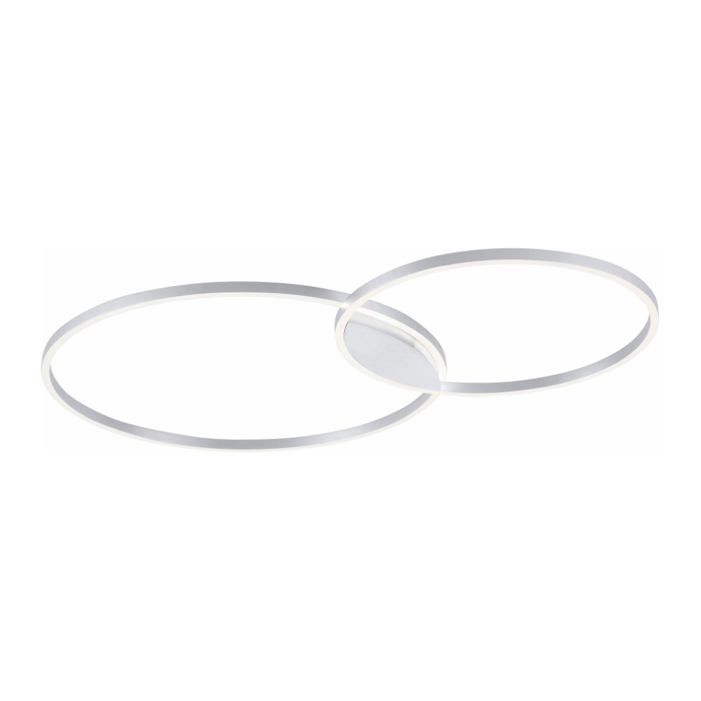Design ceiling lamp Q-Kate 2-ring 124cm gray