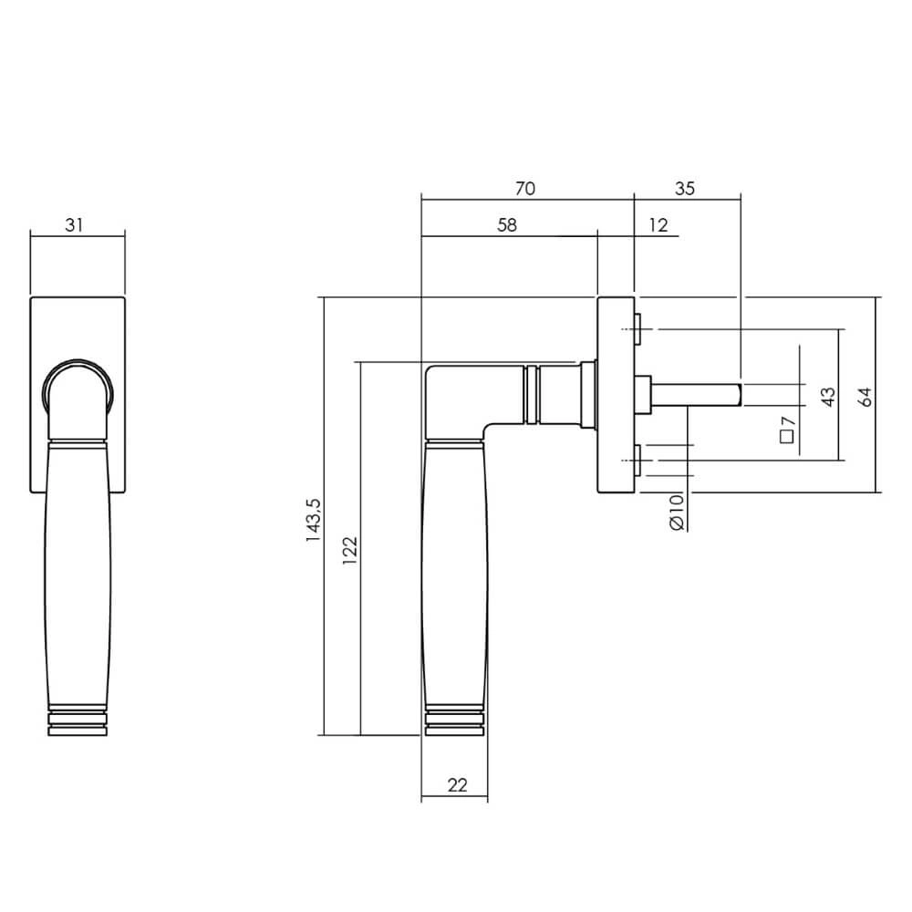 Window handle Ton 212 Stainless steel Intersteel 8714186562260