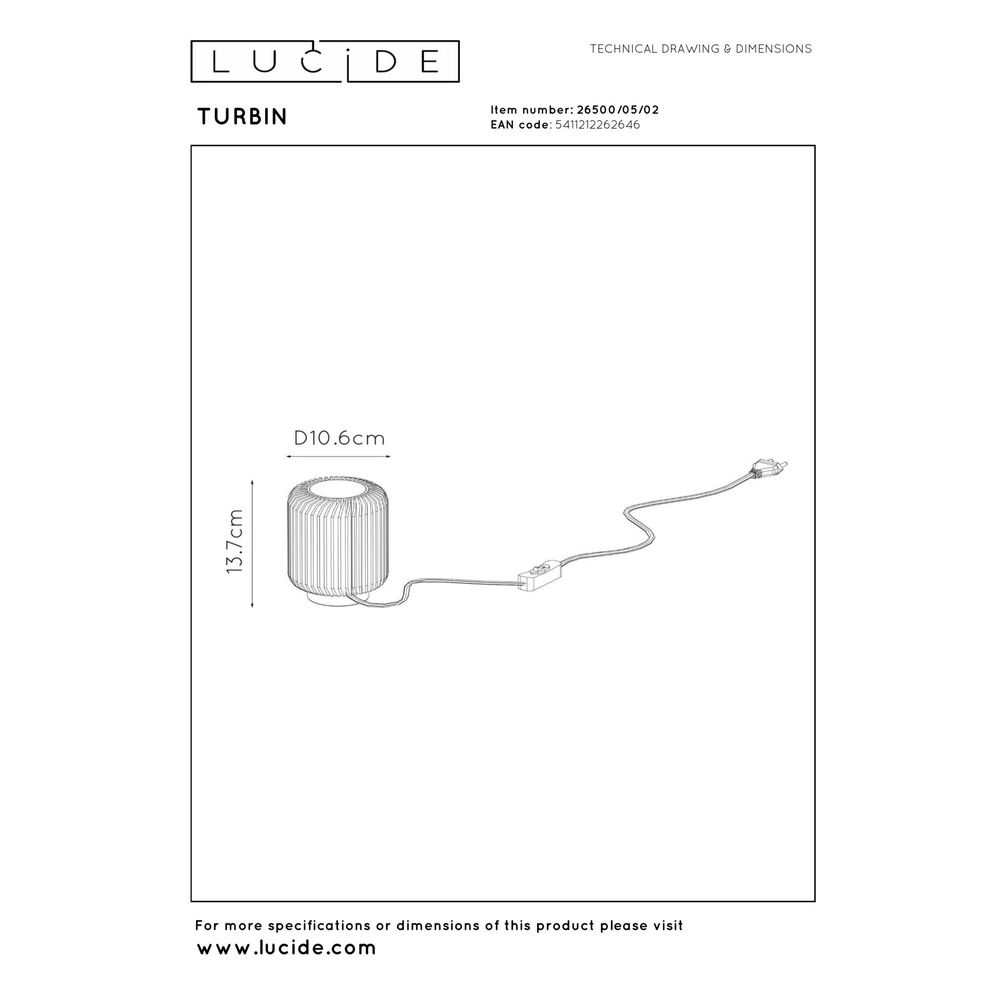 Table lamp Turbin Gold Lucide 5411212262646