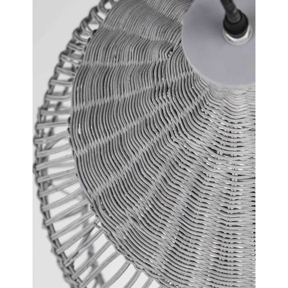 Grey pendant lamp Destin rattan Ø 42cm Lyora 5212017416681
