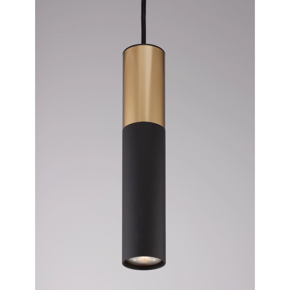 Pendant lamp Pongo M single 30cm gold with black