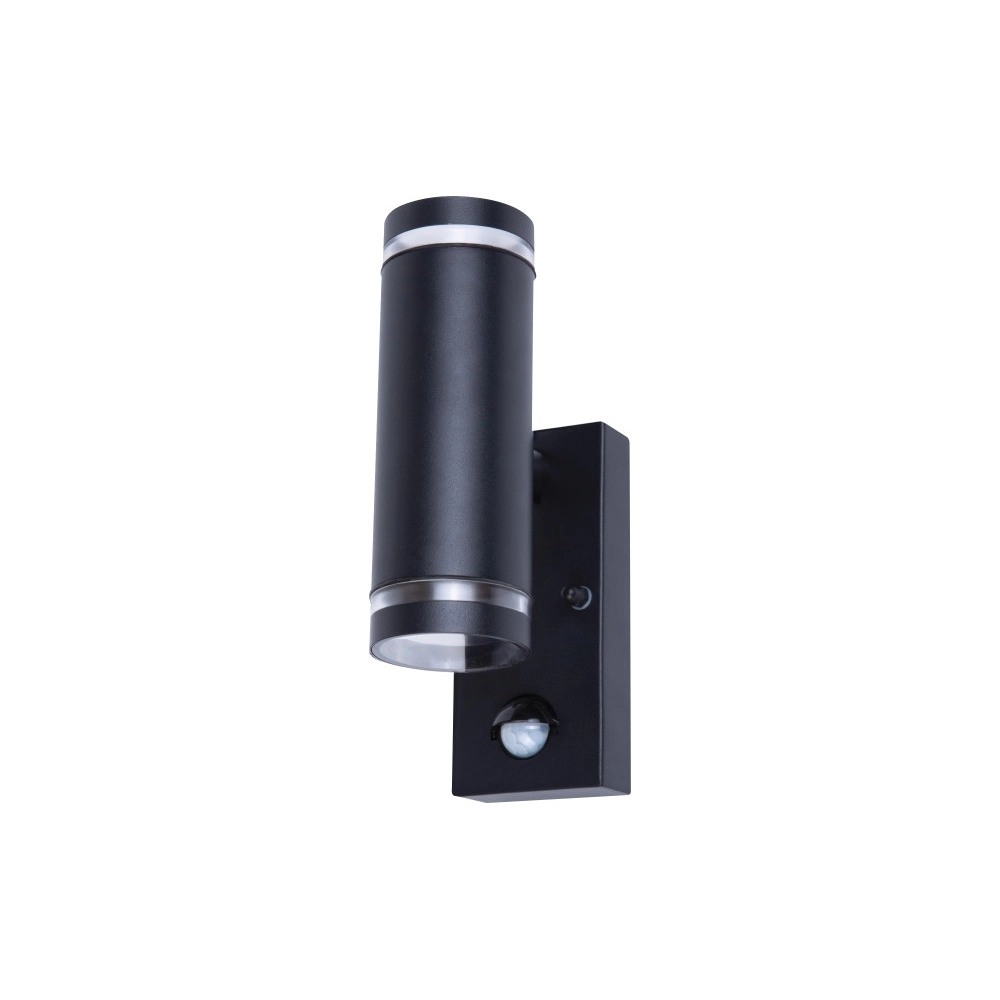 Double wall spotlight with sensor Opden Black - 2x GU10