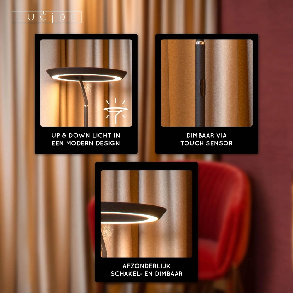 Design floor lamp Celeste black Ø 28cm Lucide 5411212031938