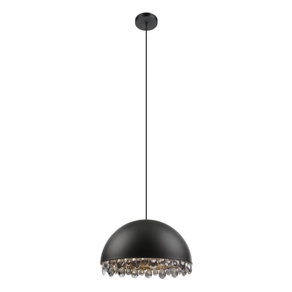 Black hanging lamp with crystal Gaetano 2 Ø 45cm