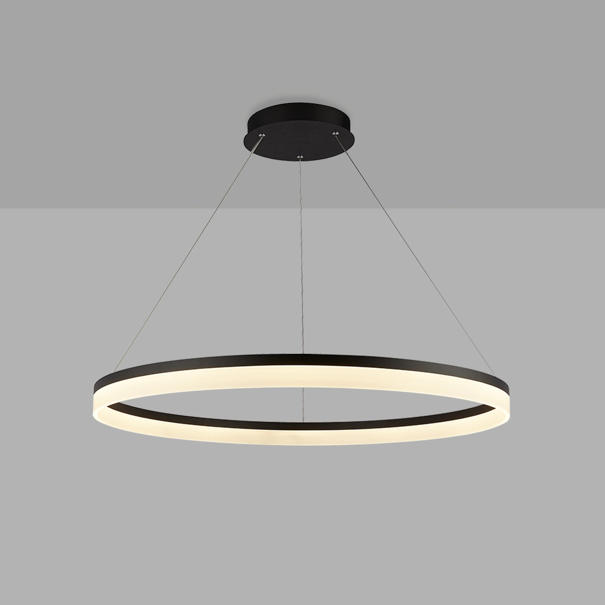 Sleek pendant lamp Ara Ø 100cm black