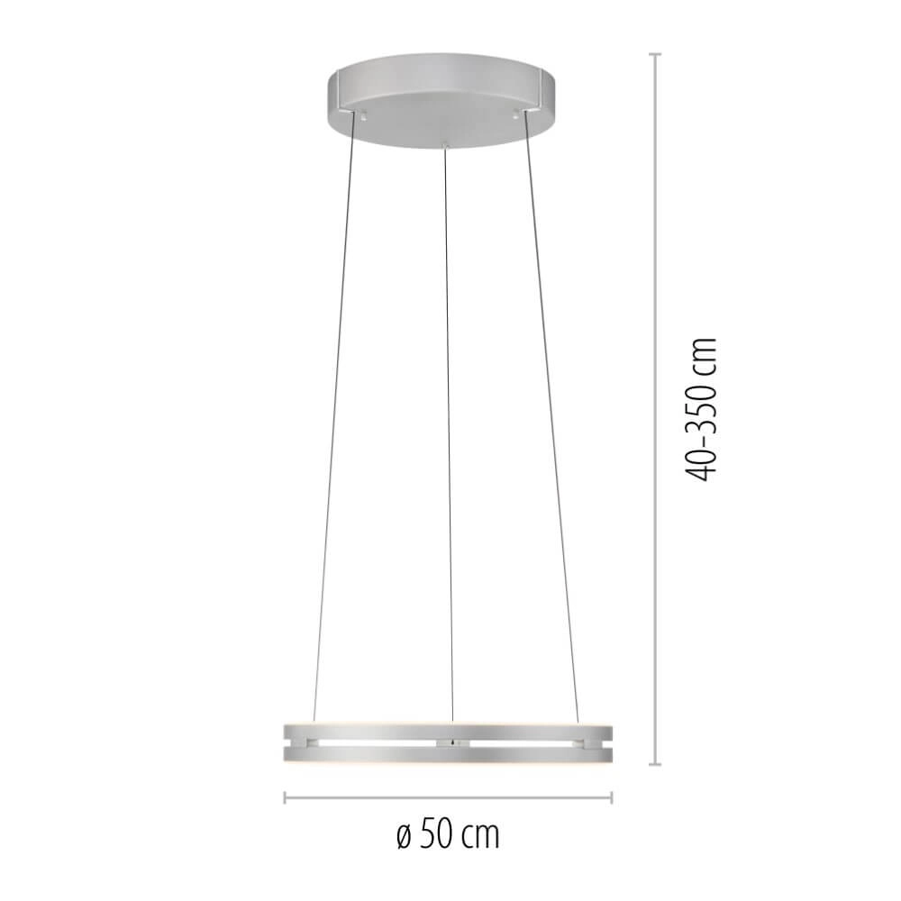 Sleek hanging lamp Pure E-Loop aluminum Paul Neuhaus 4012248372272