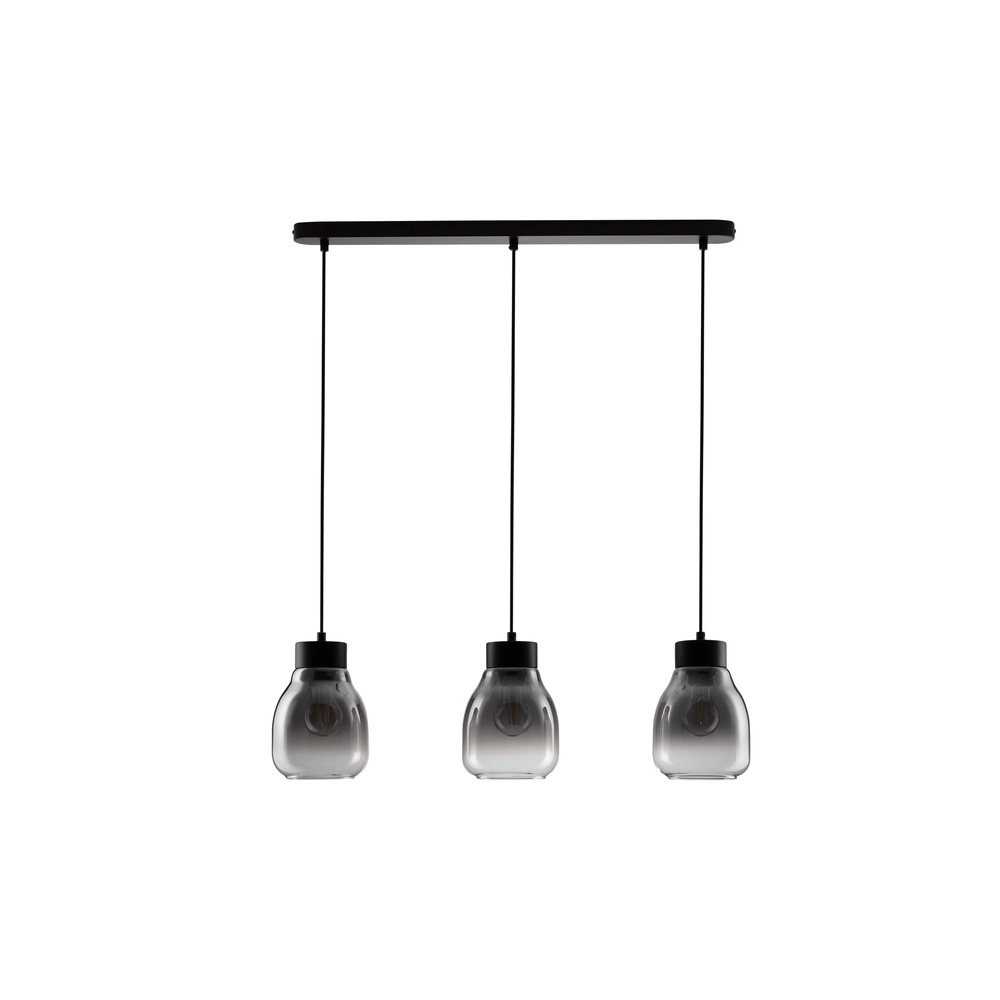 Pendant lamp Blacu 3-light black straight Lyora 5212017447494
