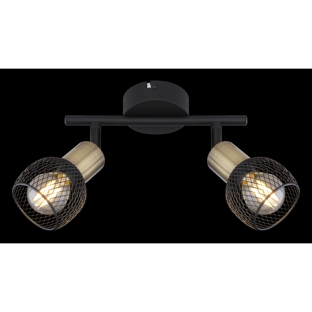 Ceiling lamp Fiastra 2-light black with mesh Globo 9007371415120