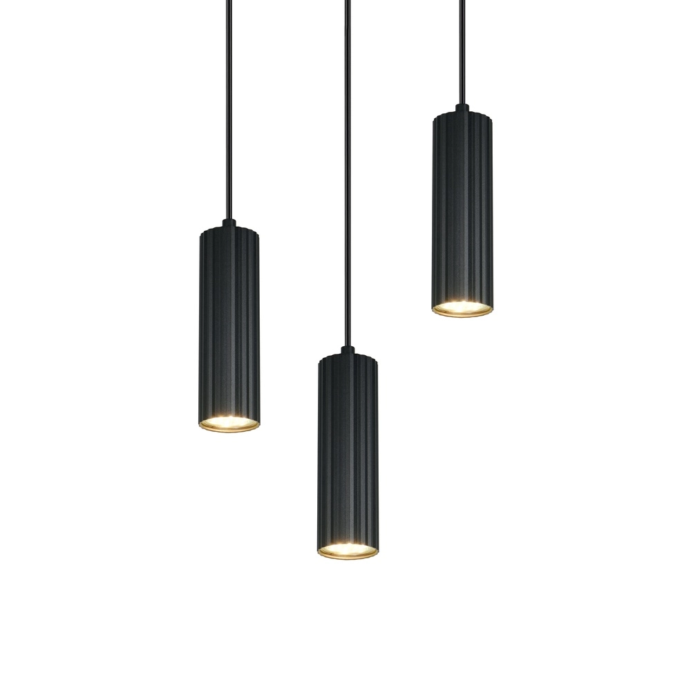 3-light pendant lamp Soka black Trio 4017807658590