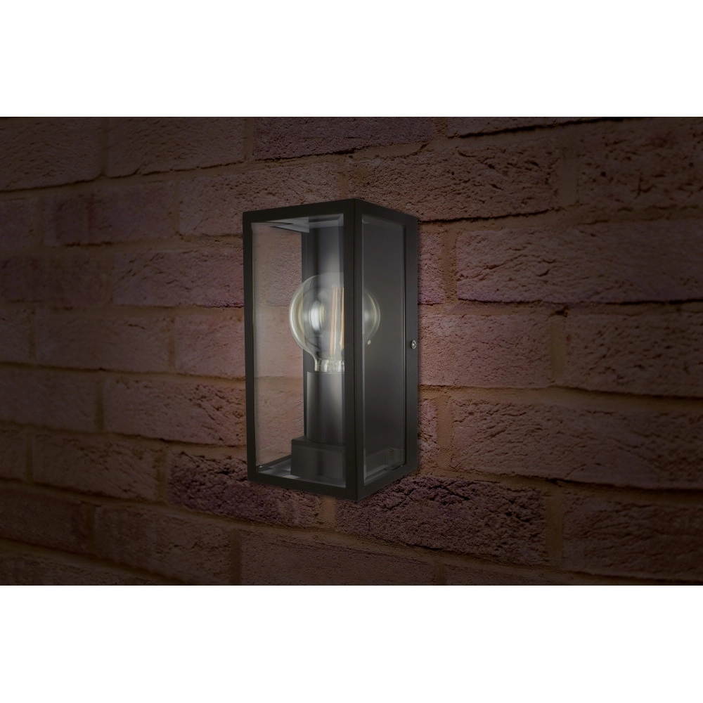 Black outdoor lamp Prato E27 - glass