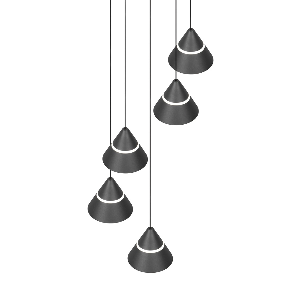 Design pendant lamp Romeo 5-light black Trio 4017807667806
