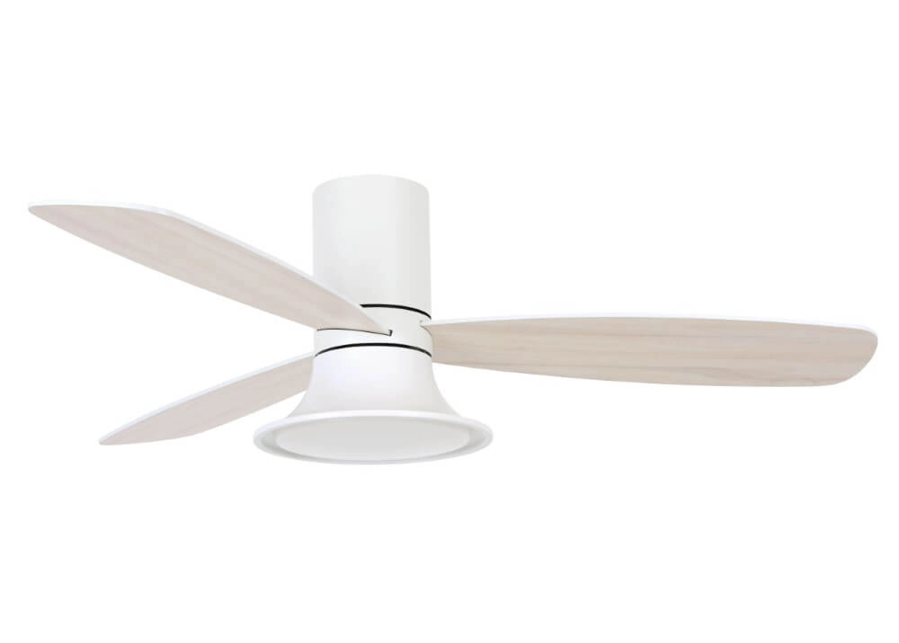 White fan with lamp Flusso Ø 132cm