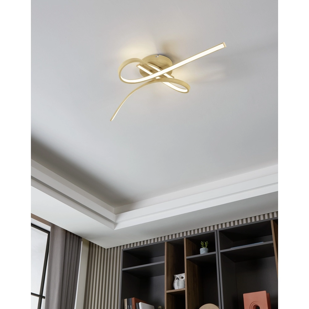 Wood look led ceiling light Selvina 2 68cm Eglo 9008606310296