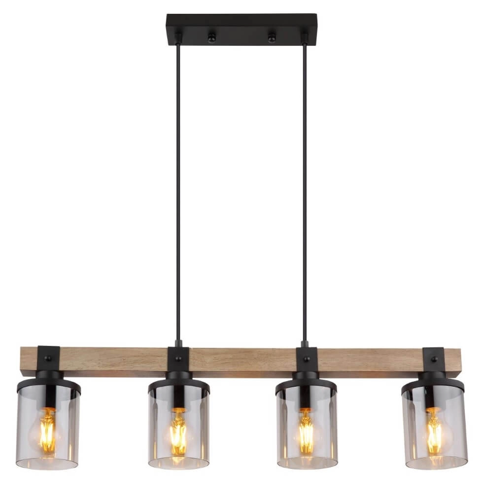 Wooden pendant lamp Lila 4-light Globo 9007371431724