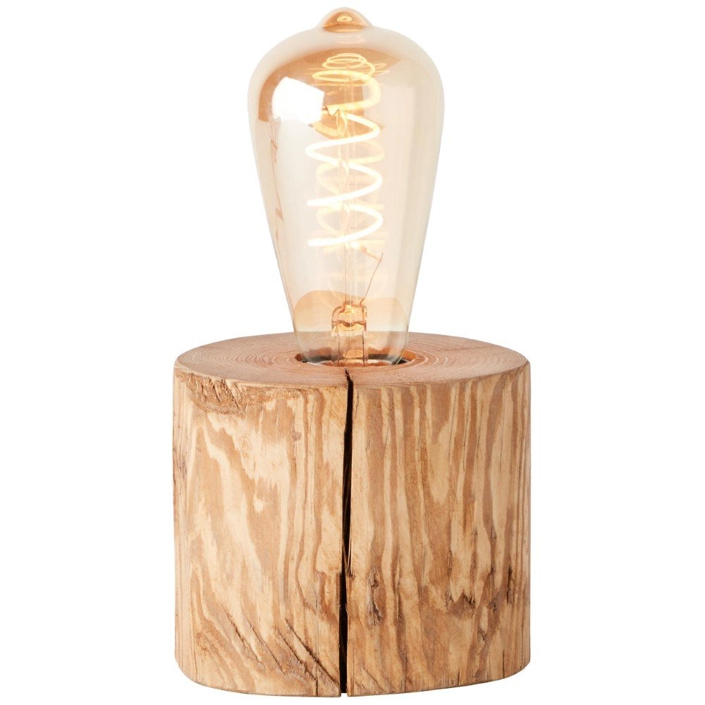 Wood table lamp Trabo 10cm wood brown