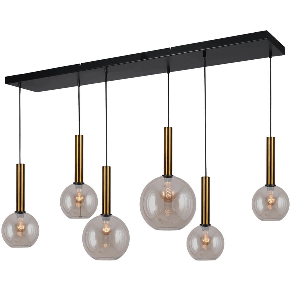 Hanging lamp Bella 2 Antique brass with gold glass