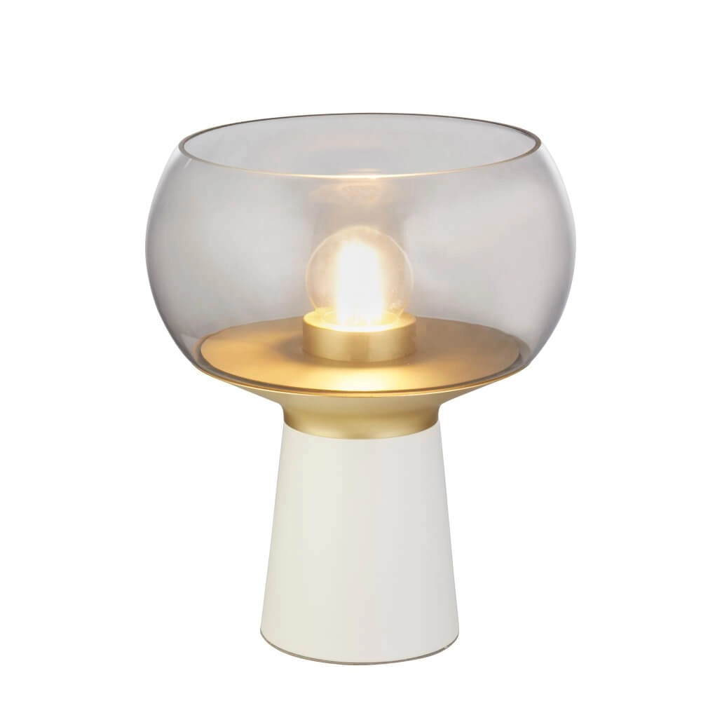 Table lamp Tablu white/gold with smoke hood