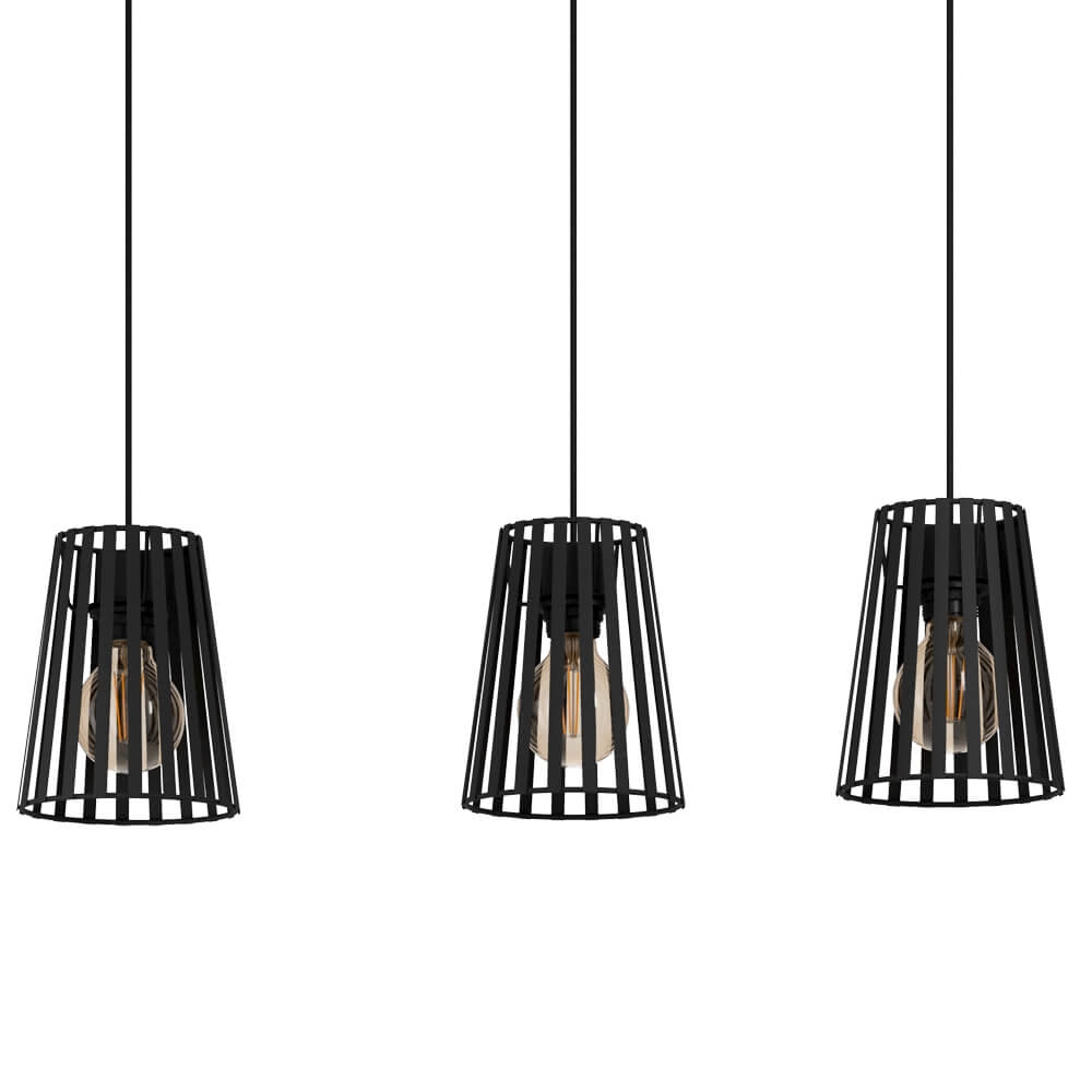 Black hanging lamp Bogota 3-light Stars of Light 9008606220755