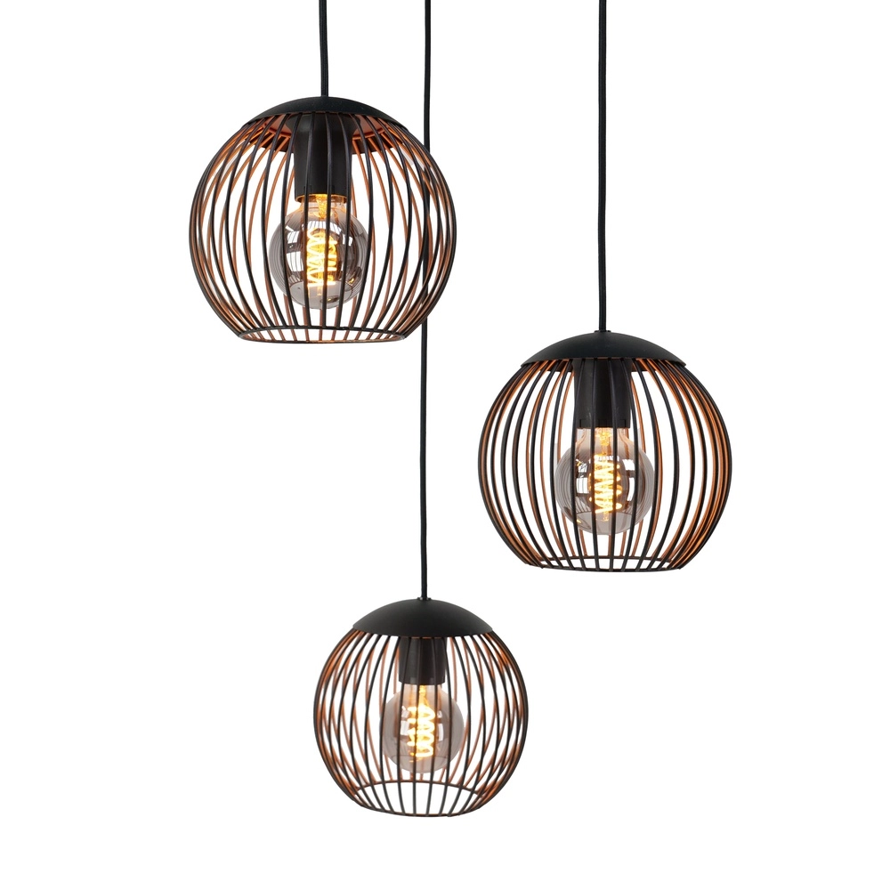 Pendant lamp Almanzora 3-light round Eglo 9008606360345