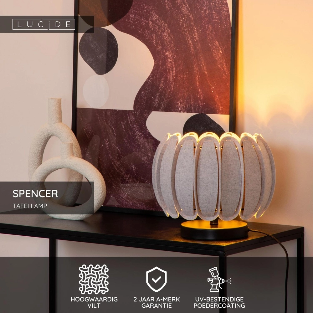 Table lamp Spencer grey Lucide 5411212343734