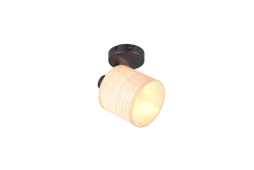 Black wall lamp Aimee with cream cap Trio 4017807637335