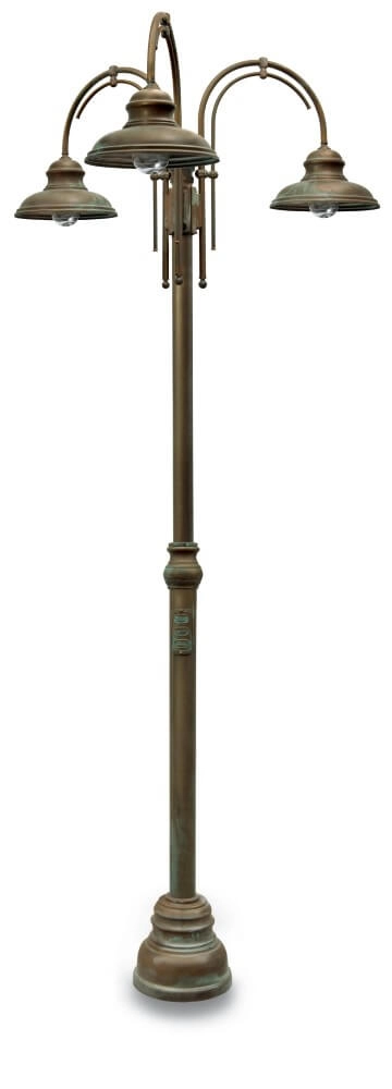 Floor lamp Mill XL - aged brass 3-lights