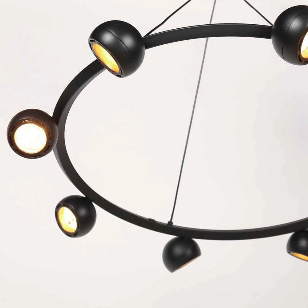 8-light pendant lamp Marcadore Round Black Steinhauer 8712746176636