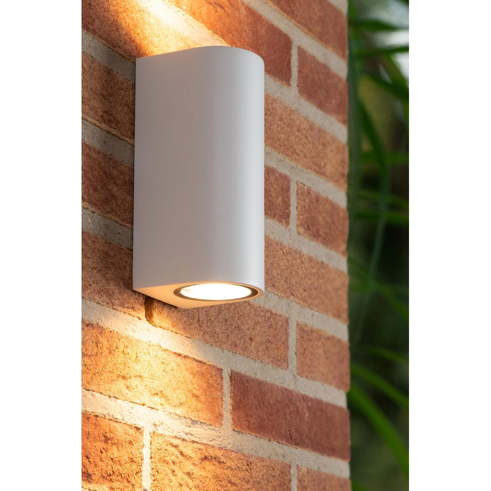 Wall spotlight Zaro IP44 up & down white Lucide 5411212690111