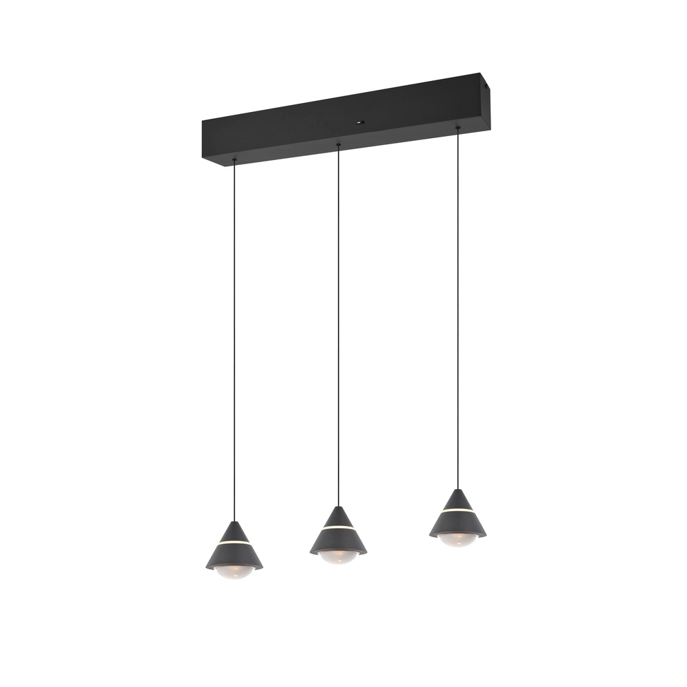 Design pendant lamp Romeo 3-light black
