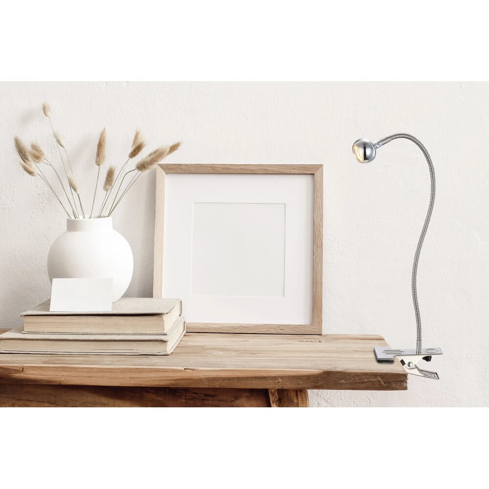 Clamp lamp Serpent nickel Globo 9007371293421