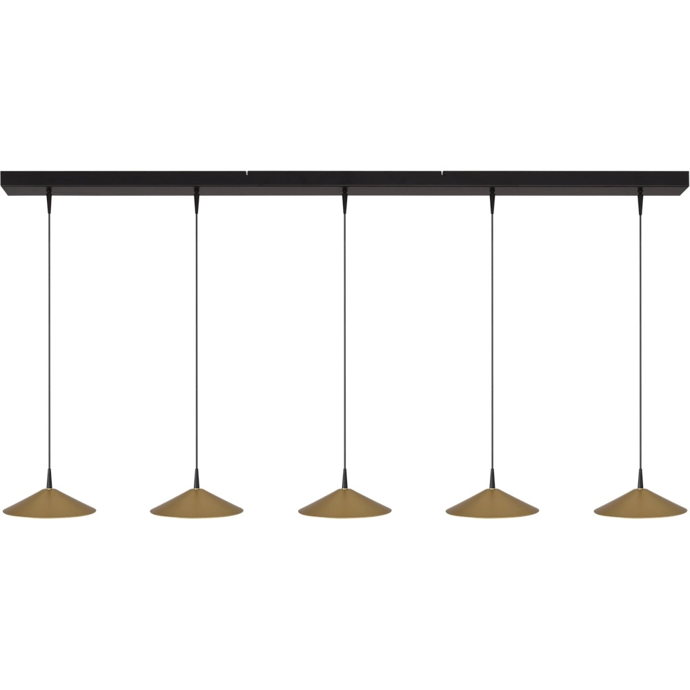 5-light pendant lamp Ceppo black with gold Ø 22cm