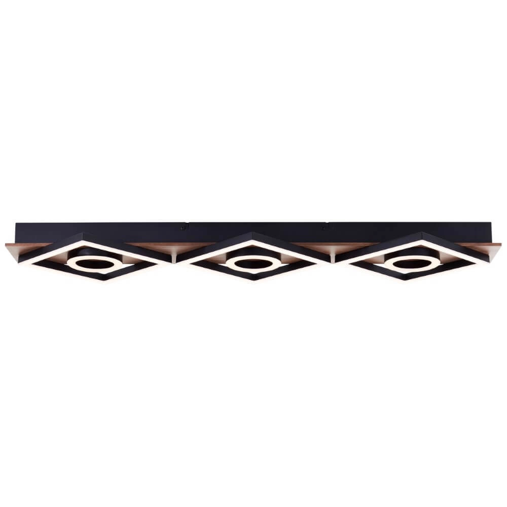 Ceiling lamp black with wood Maureen 88cm
