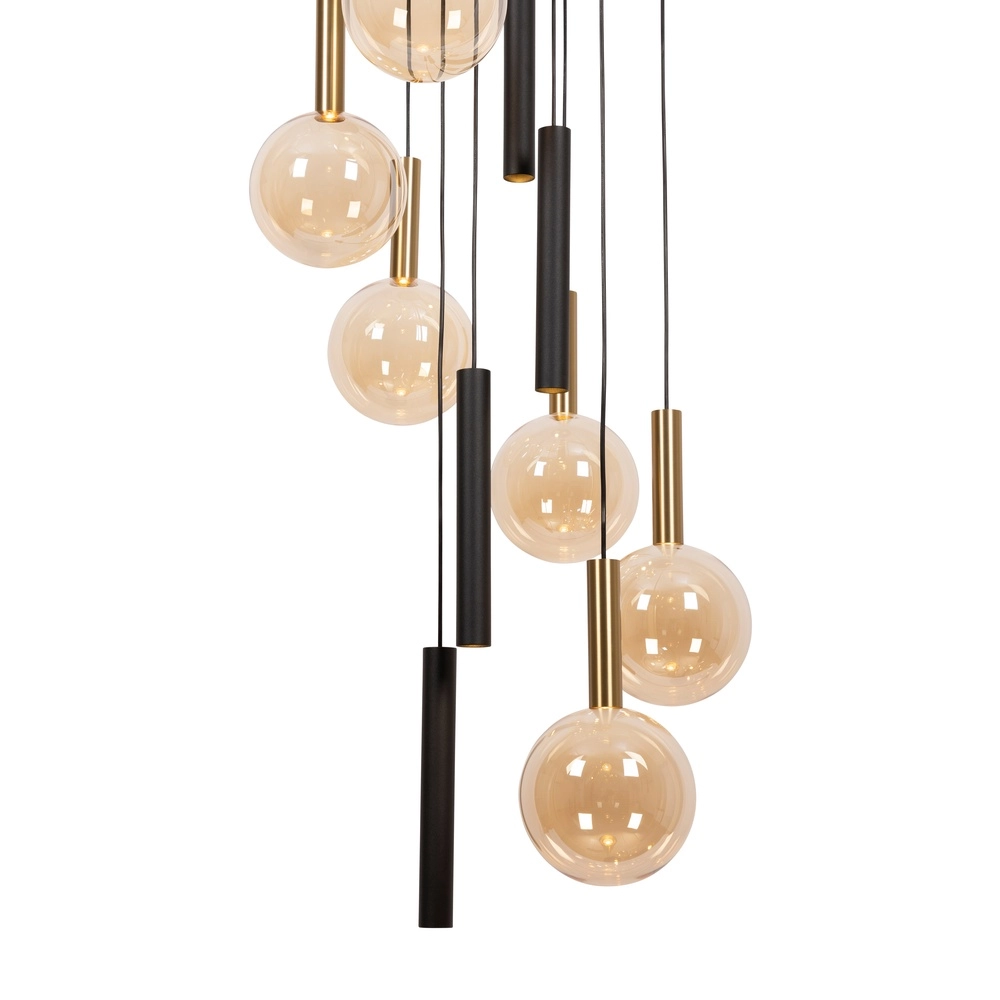 Vide pendant lamp Josiane black with gold Lucide Vibes 5411212212177