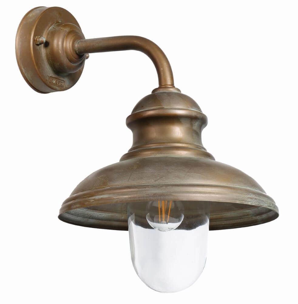 Sleek outdoor lamp Little Mill aged brass