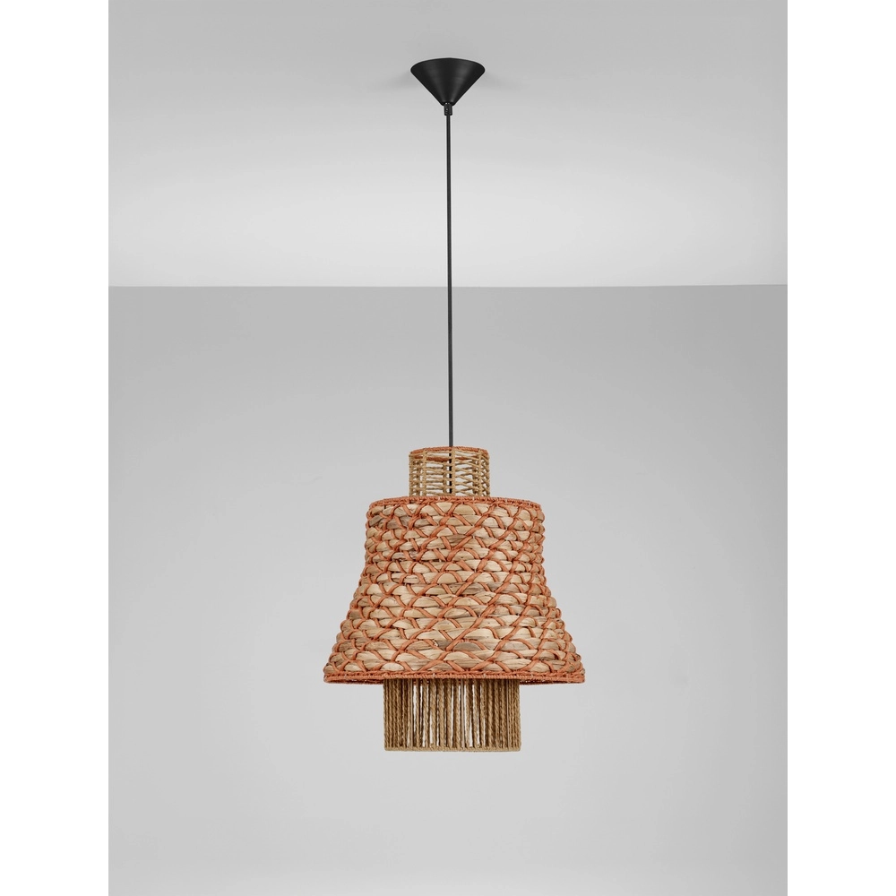 Rattan pendant lamp Mande brown with orange Lyora 5212017477378