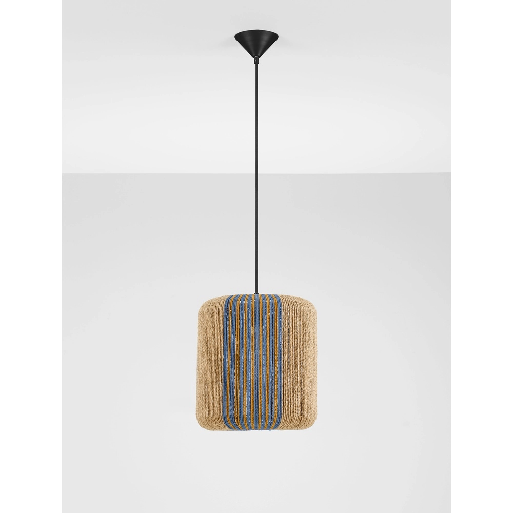 Pendant lamp Abby Ø 33cm blue with brown Lyora 5212017477316