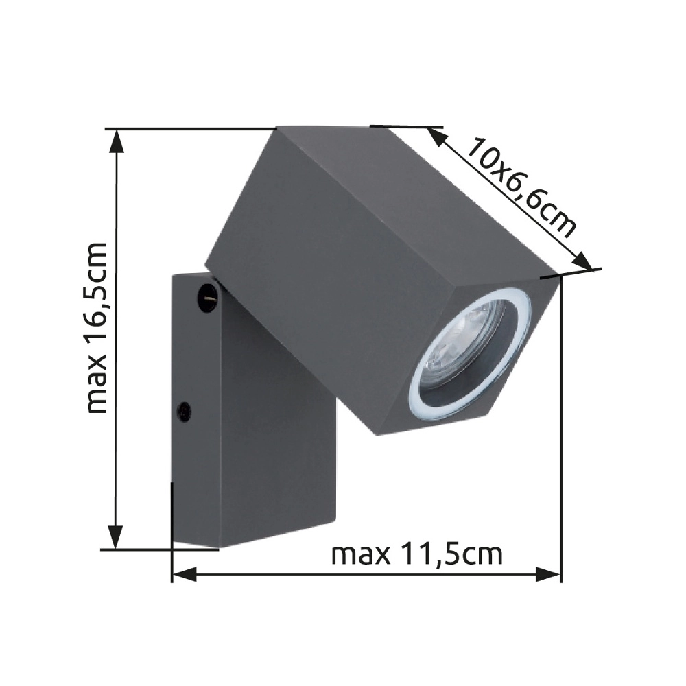 Surface-mounted spot Veronika Orientable anthracite Globo 9007371425068