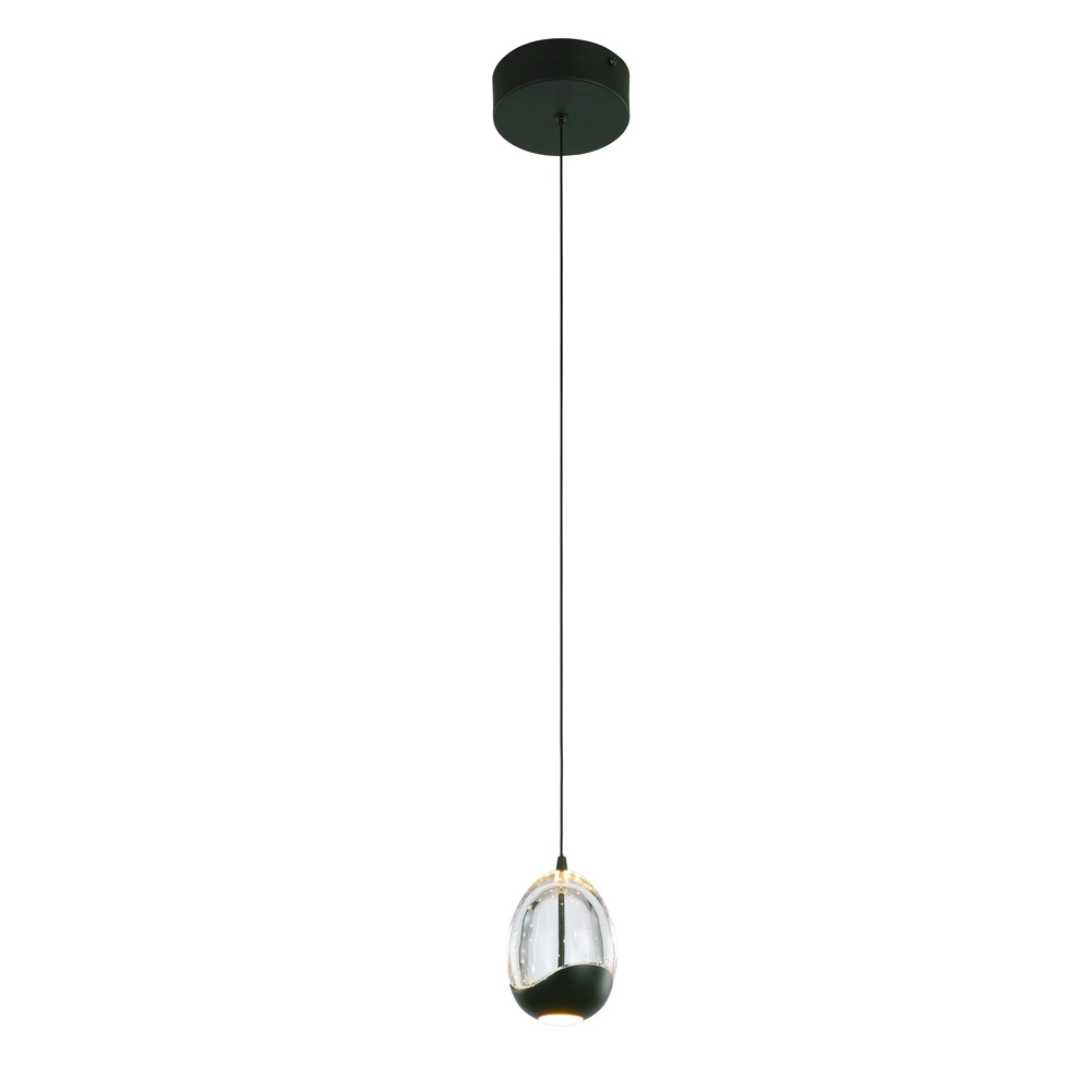 Pendant lamp Clear Egg black single Ø 13cm