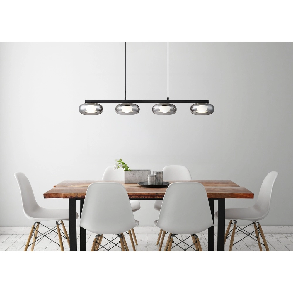 Design pendant lamp Carlene 4-light black Globo 9007371569182