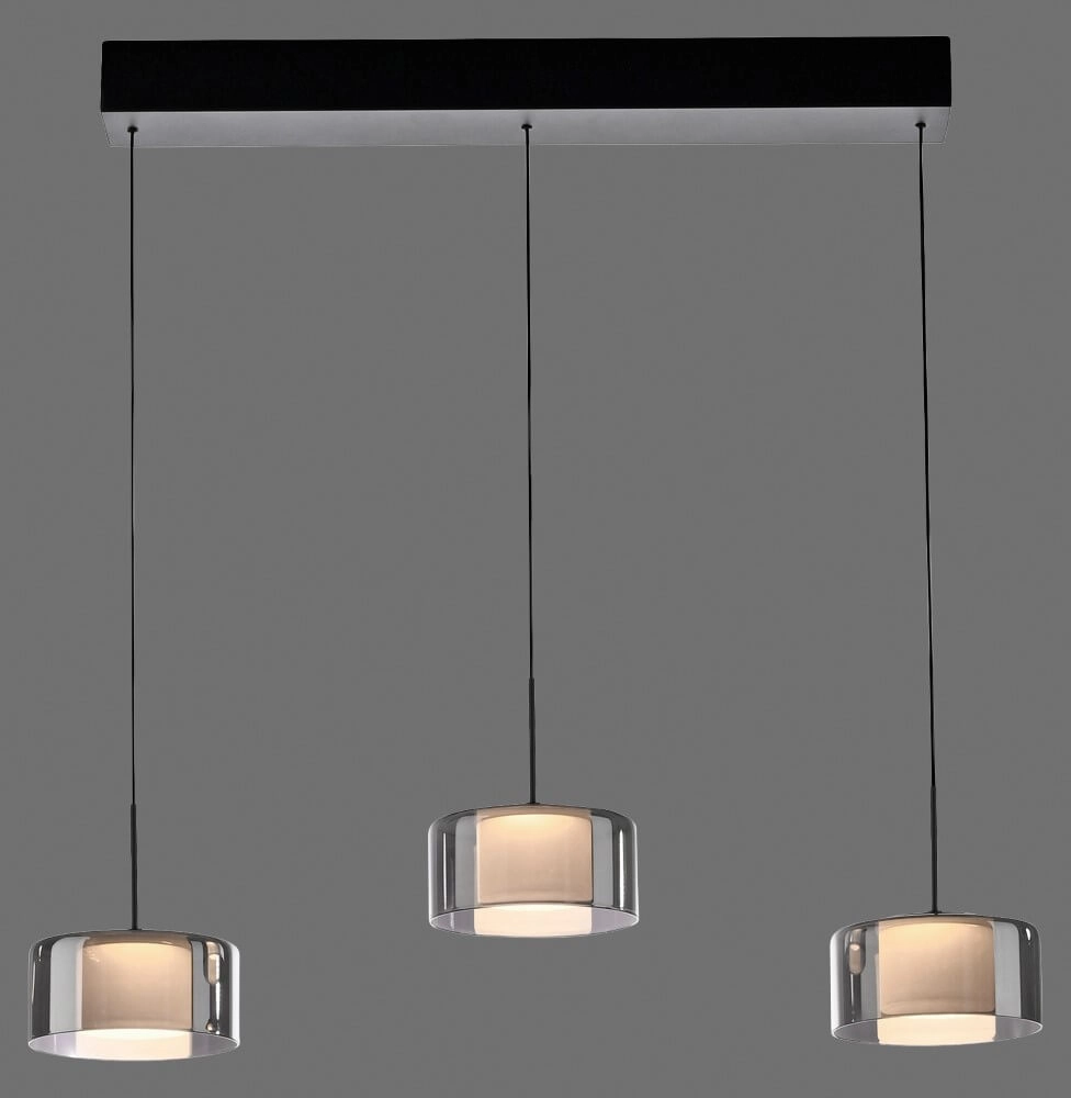 3-light pendant lamp Rika black Paul Neuhaus 4012248383070